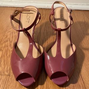 Purple Faux Leather Strappy Heel